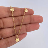 Tobillera Aro Seguido Circulos  1.9gr / 25.1cm / 1.1mm Diamantada Oro Amarillo 18K &