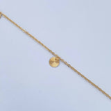 Tobillera Aro Seguido Circulos  1.9gr / 25.1cm / 1.1mm Diamantada Oro Amarillo 18K &