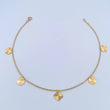 Tobillera Aro Seguido Circulos Trebol 2.15gr / 25.4cm / 1.1mm Diamantada Oro Amarillo 18K &