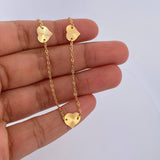 Tobillera Aro Seguido Corazones 1.8gr / 25cm / 1.1mm Diamantada Oro Amarillo 18K &