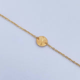 Tobillera Aro Seguido Circulos  1.9gr / 24.6cm / 1.1mm Diamantada Oro Amarillo 18K &