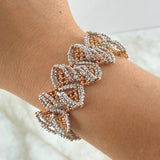 Pulso ADN Hiedra Militar 40gr / 18.5cm-21cm / 1mm-2mm Bolas Diamantadas Dos Oros Blanco Rosa +2 18K ©