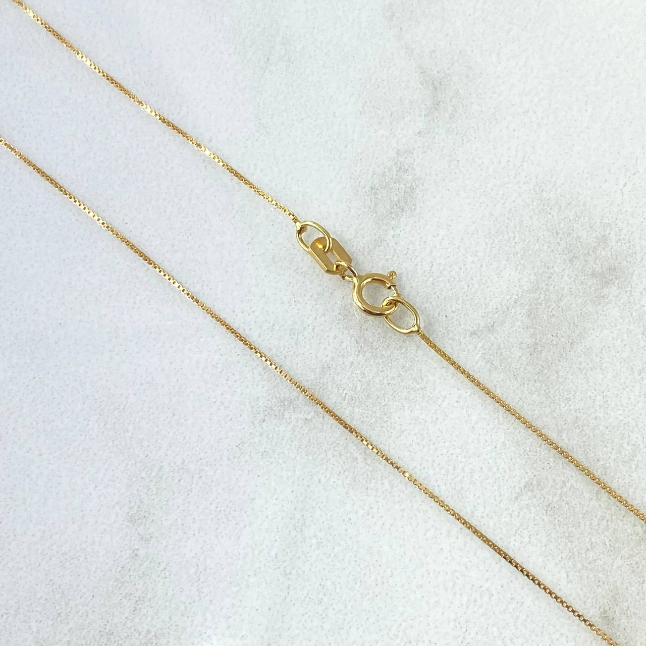 Cadena Veneciana 0.85gr / 40cm / 0.5mm + Dije Guadalupe 0.35gr / 1.5cm Ovalo Mate 1.2gr / Oro Amarillo 18K (Oferta)