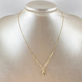 Cadena Veneciana 0.85gr / 40cm / 0.5mm + Dije Cruz 0.25gr / 1.6cm Lisa 1.1gr / Oro Amarillo 18K (Oferta)