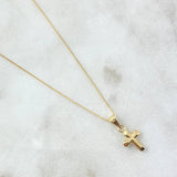 (Revision) Cadena Veneciana 0.85gr / 40cm / 0.5mm + Dije Cruz 0.3gr / 1.6cm Cargador Bordeado 1.15gr / Oro Amarillo 18K (Oferta)