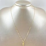 Cadena Veneciana 0.85gr / 40cm / 0.5mm + Dije Guadalupe 0.35gr / 1.5cm Ovalo Mate 1.2gr / Oro Amarillo 18K (Oferta)