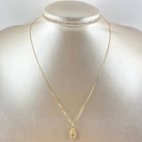 Cadena Veneciana 0.85gr / 40cm / 0.5mm + Dije Guadalupe 0.45gr / 1.8cm Silueta Mate 1.3gr / Oro Amarillo 18K (Oferta)