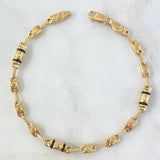 Pulso Rustico Tres Por Uno Tornillo 4.2gr / 20cm / 4mm Cauchos Negros - Eslabon Texturizado Oro Amarillo 18K