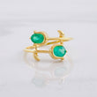 Anillo Tulipanes Esmeraldas 51pts 2.55g / T6 3/4 Oro Amarillo 18K
