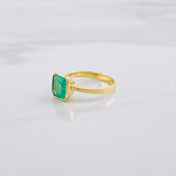 Anillo Cubo Esmeralda 1.2qts 4.45g / T9 Oro Amarillo 18K