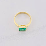 Anillo Cubo Esmeralda 1.2qts 4.45g / T9 Oro Amarillo 18K