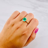Anillo Cubo Esmeralda 1.2qts 4.45g / T9 Oro Amarillo 18K