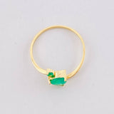 Anillo Solitario Esmeraldas 42pts 1.15g / T6 3/4 Oro Amarillo 18K