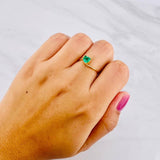 Anillo Solitario Esmeraldas 42pts 1.15g / T6 3/4 Oro Amarillo 18K