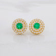 Topos Circulo Tupido Esmeraldas 6.51qts Diamantes 1.28qts 4.8g / 12.55mm Oro Amarillo 18K