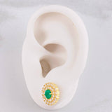Topos Circulo Tupido Esmeraldas 6.51qts Diamantes 1.28qts 4.8g / 12.55mm Oro Amarillo 18K