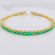 Pulso Tenis Esmeraldas 6.51qts 13.15g / 18cm / 4.25mm Oro Amarillo 18K