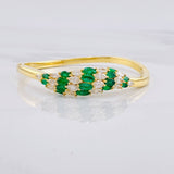 Pulso Hoja Esmeraldas 2.44qts Diamantes 3.12qts 29.45g / 16.8cm / 3.45mm Oro Amarillo 18K
