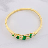 Pulso Hoja Esmeraldas 2.44qts Diamantes 3.12qts 29.45g / 16.8cm / 3.45mm Oro Amarillo 18K