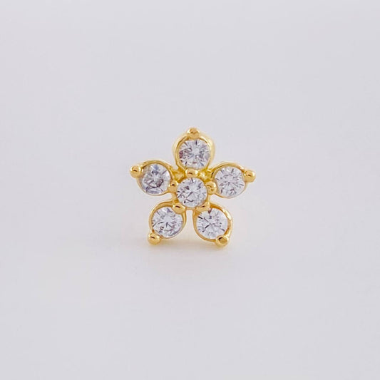 Piercing Flor Cinco Petalos 0.6g / 1.2cm Oro Amarillo 18K