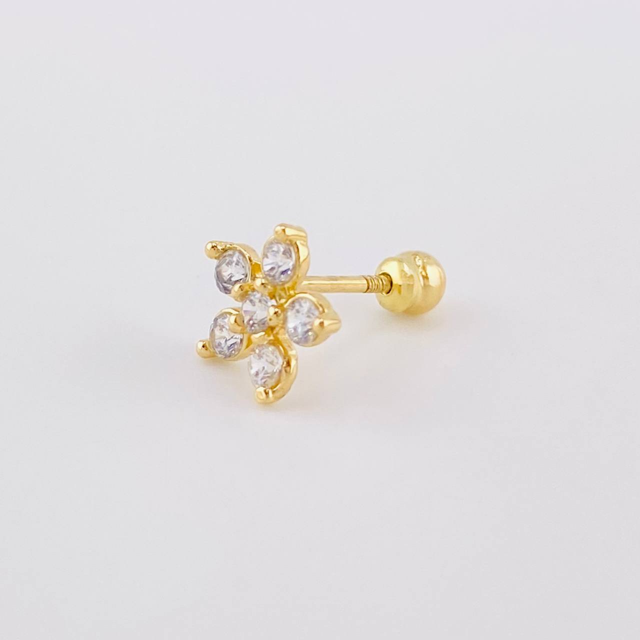 Piercing Flor Cinco Petalos 0.6g / 1.2cm Oro Amarillo 18K