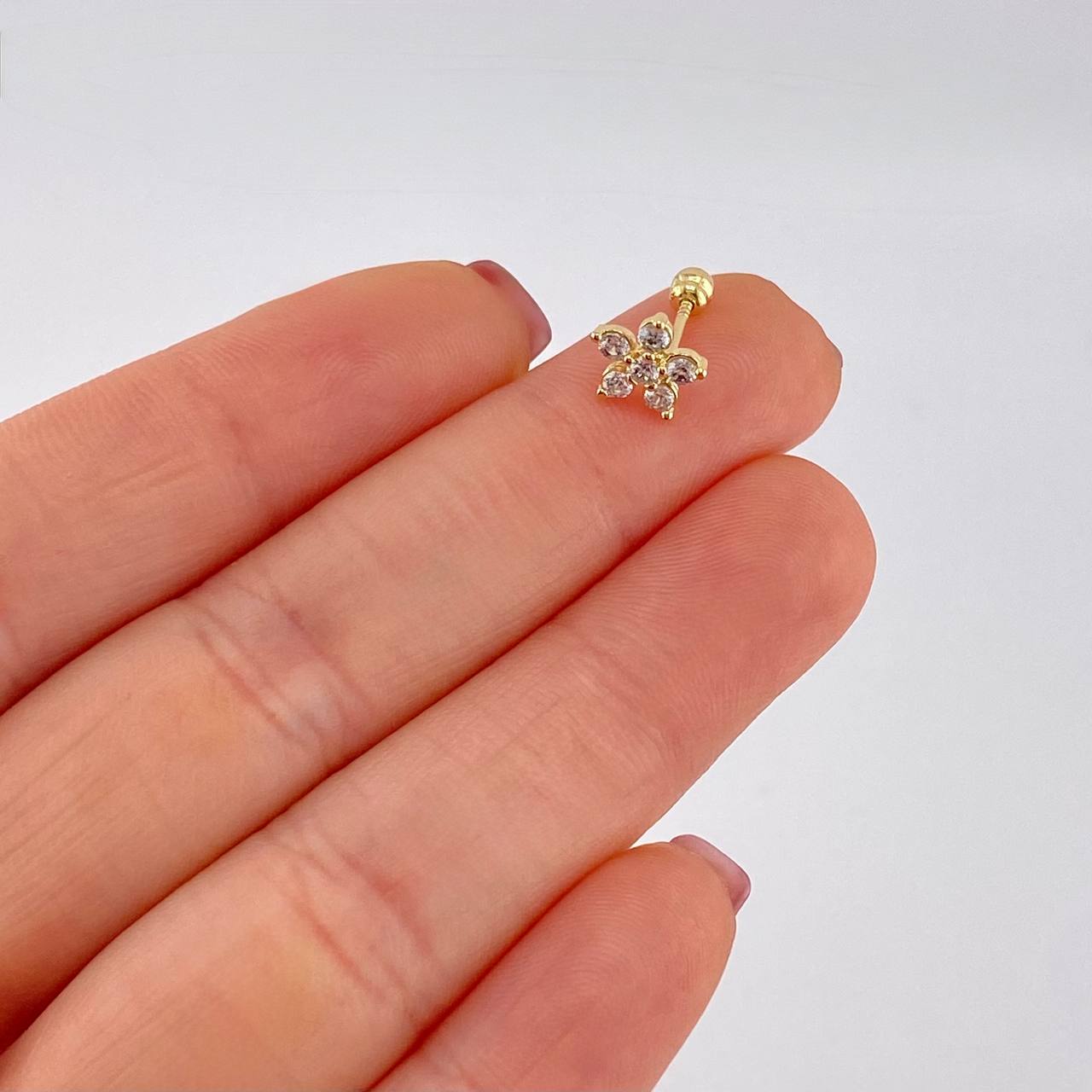Piercing Flor Cinco Petalos 0.6g / 1.2cm Oro Amarillo 18K