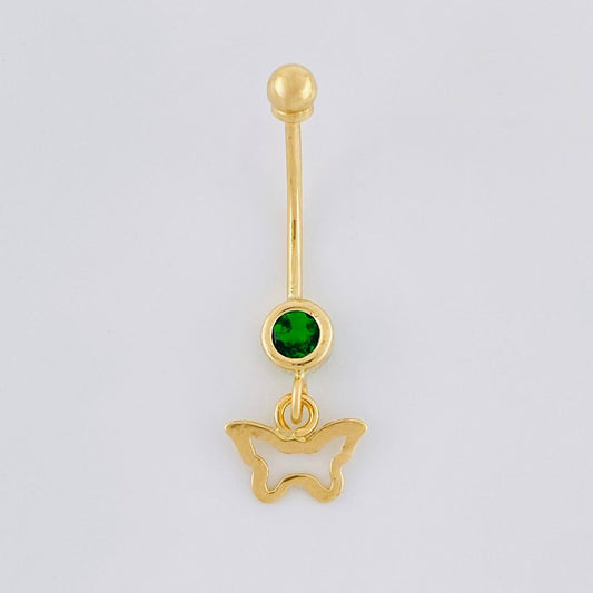 Piercing Mariposa Silueta Colgante 0.6g / 2.6cm Oro Amarillo 18K