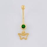 Piercing Mariposa Silueta Colgante 0.6g / 2.5cm Oro Amarillo 18K