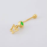 Piercing Mariposa Silueta Colgante 0.6g / 2.6cm Oro Amarillo 18K