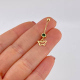 Piercing Mariposa Silueta Colgante 0.6g / 2.5cm Oro Amarillo 18K