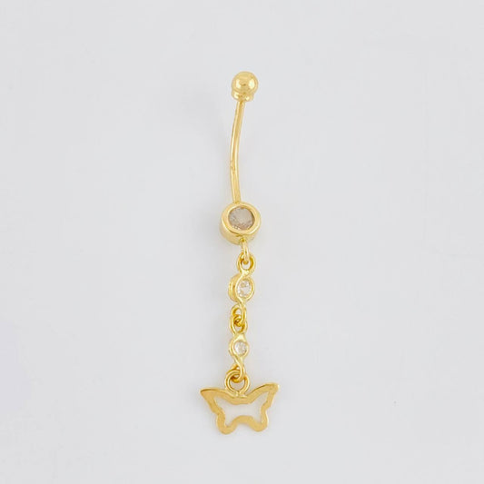 Piercing Mariposa Silueta Colgante 0.9g / 3.7cm Oro Amarillo 18K