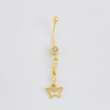 Piercing Mariposa Silueta Colgante 0.9g / 4cm Oro Amarillo 18K