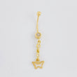 Piercing Mariposa Silueta Colgante 0.95g / 4cm Oro Amarillo 18K