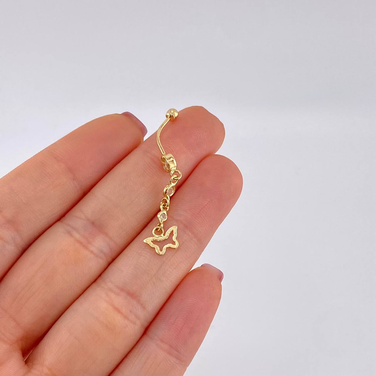 Piercing Mariposa Silueta Colgante 0.9g / 4cm Oro Amarillo 18K