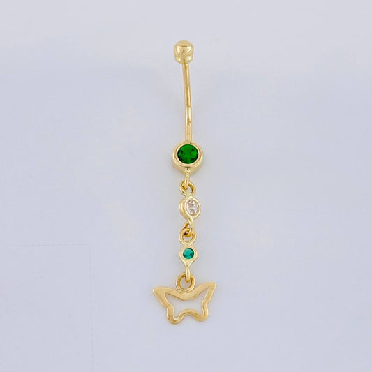 Piercing Mariposa Silueta Colgante 0.85g / 4cm Oro Amarillo 18K