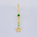 Piercing Mariposa Silueta Colgante 0.85g / 4cm Oro Amarillo 18K