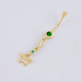 Piercing Mariposa Silueta Colgante 0.85g / 4cm Oro Amarillo 18K