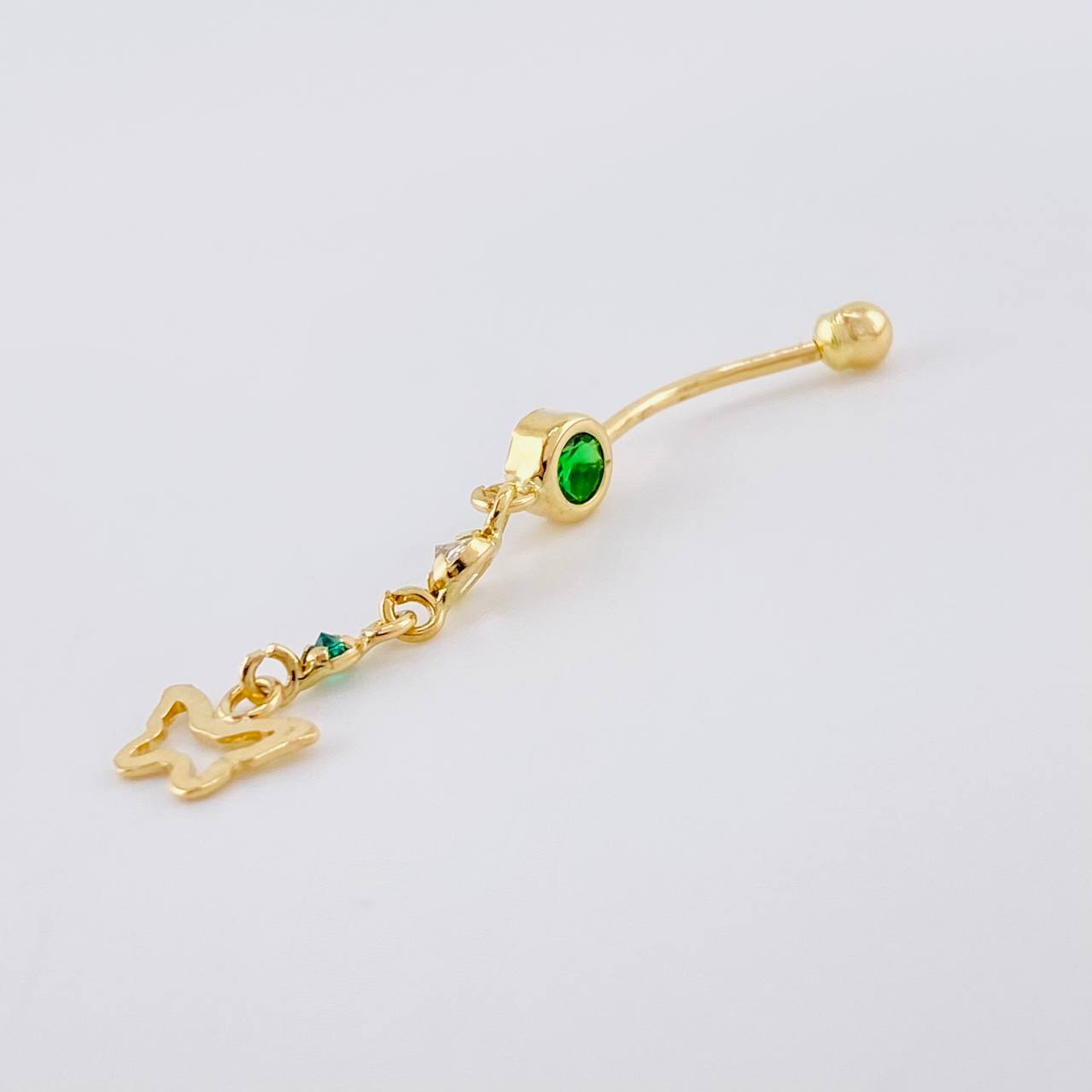 Piercing Mariposa Silueta Colgante 0.85g / 4cm Oro Amarillo 18K