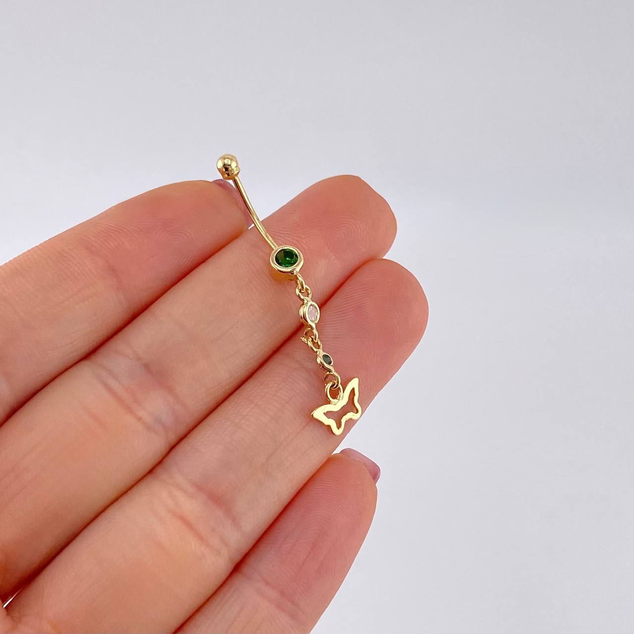 Piercing Mariposa Silueta Colgante 0.85g / 4cm Oro Amarillo 18K