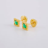 Topos Halo Cuadrado 0.7g / 4.7mm Oro Amarillo 18K
