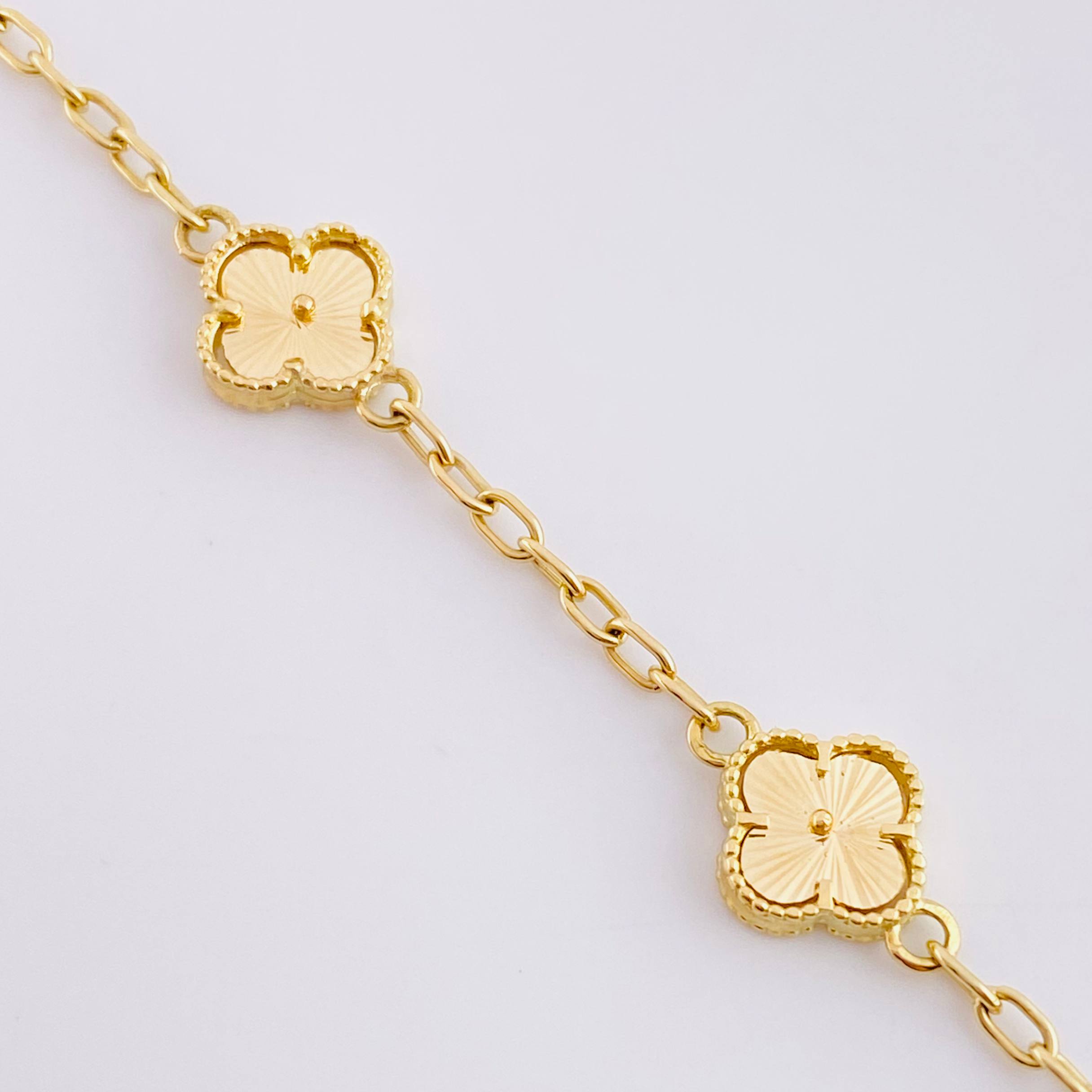 Pulso Trebol Aro Seguido 7g / 18.2cm / 2mm Oro Amarillo 18K