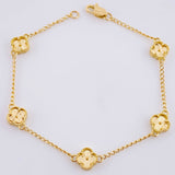 Pulso Trebol Espiga Diamantado 4.95g / 18.2cm / 1.6mm Oro Amarillo 18K