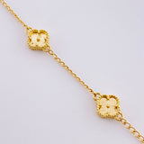 Pulso Trebol Espiga Diamantado 4.95g / 18.2cm / 1.6mm Oro Amarillo 18K