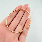 Pulso Aro Mariposa Diamantado 3.65gr / 17cm / 2mm Oro Amarillo Nac.Esp. 18K