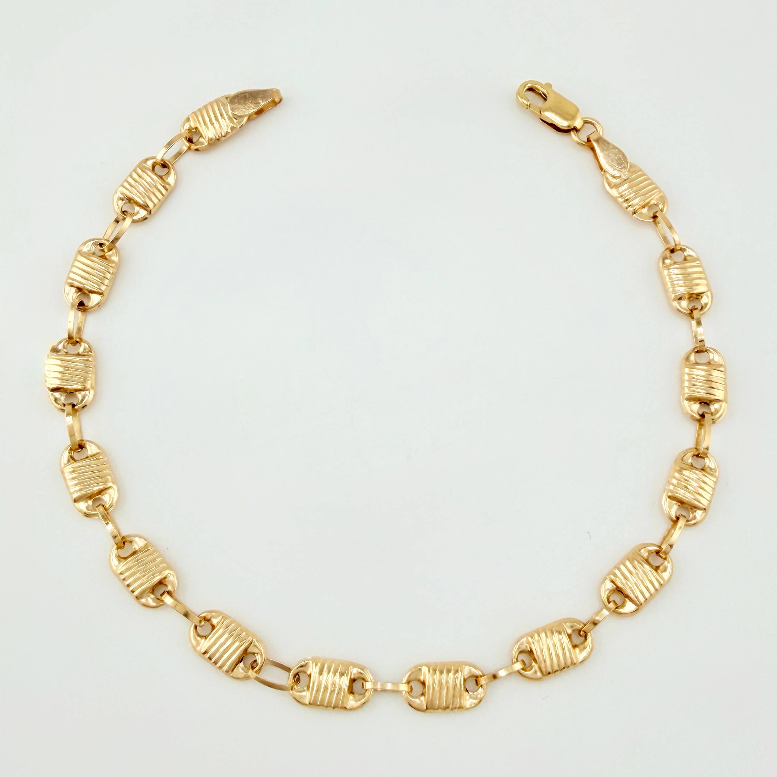 Pulso Rustico Canotillo 3.65gr / 18.5cm / 4.7mm Oro Amarillo 18K ©