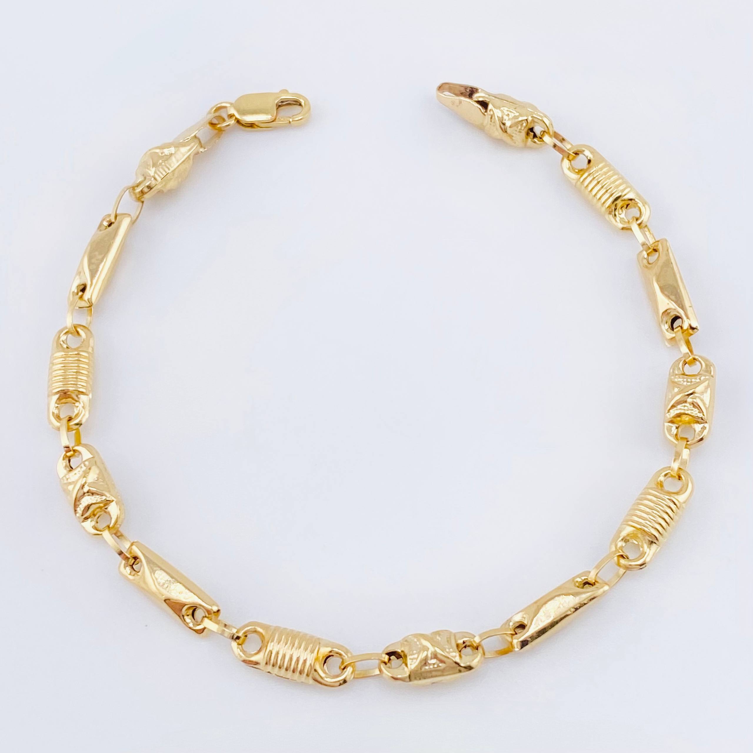 Pulso Rustico Español Cruzado 3.75gr / 17cm / 4.5mm Oro Amarillo 18K ©