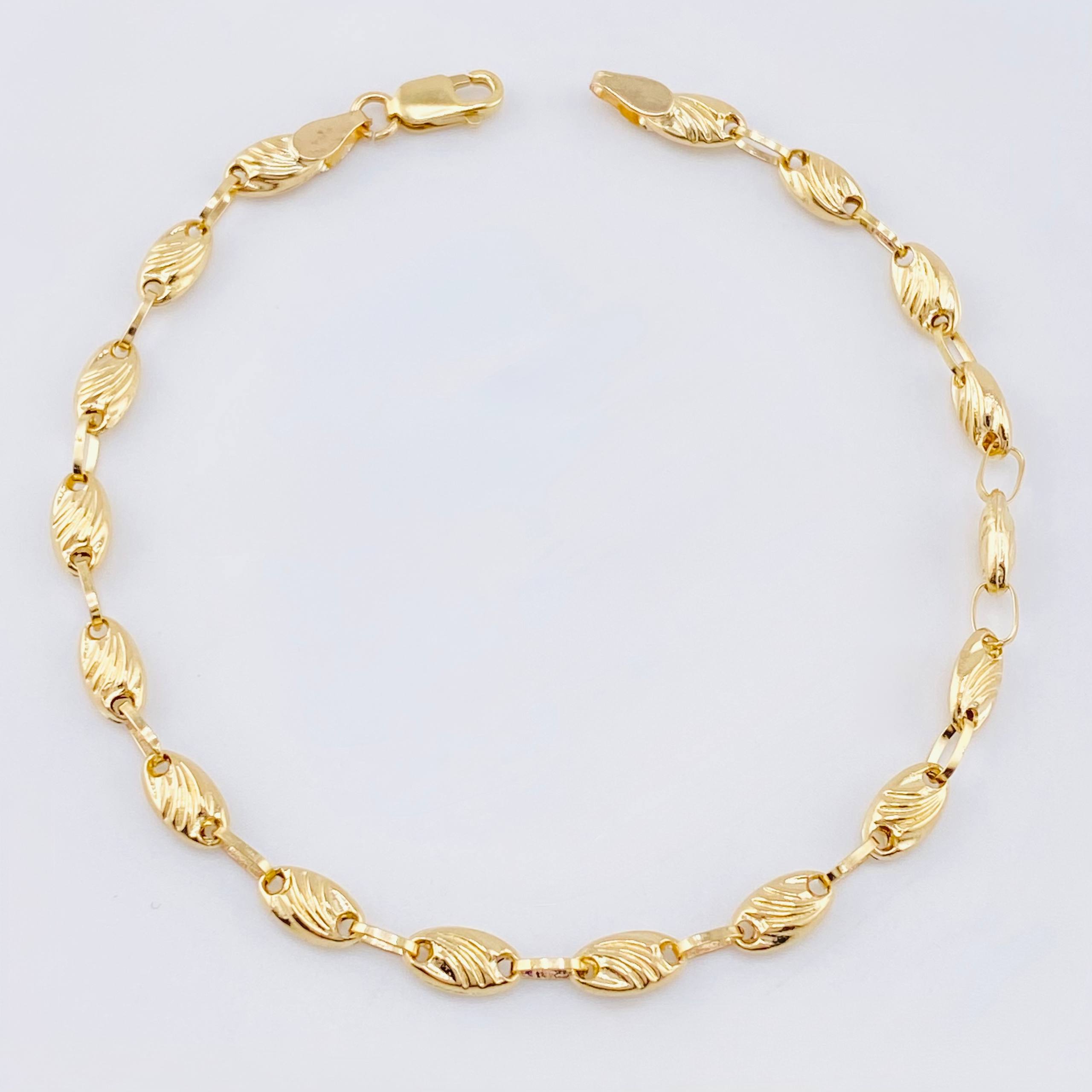 Pulso Rustico Boya Ojivas Curvas 3.45gr / 17.5cm / 4.5mm Oro Amarillo 18K