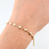 Pulso Rustico Ojivas Curvas 3.05gr / 19cm / 4mm Oro Amarillo 18K *