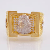 Anillo Rostro Cristo 8.1gr / T10 / Oro Amarillo 18K *