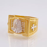 Anillo Rostro Cristo 8.1gr / T10 / Oro Amarillo 18K *